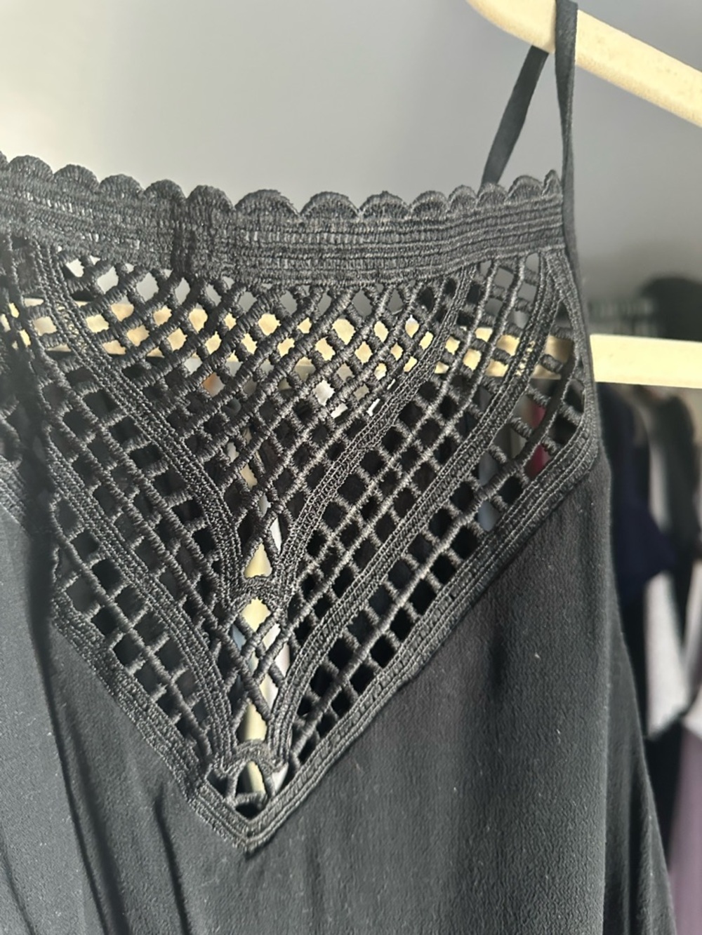 Black Crochet-Detail Camisole